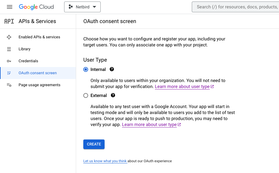 Consent screen type